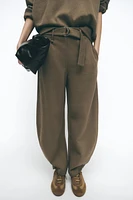 BELTED SOFT BALLOON PANTS