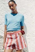 SHORT Z1975 MOM FIT TAILLE HAUTE RAYURES
