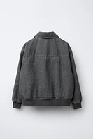 WASHED EFFECT BOMBER JACKET