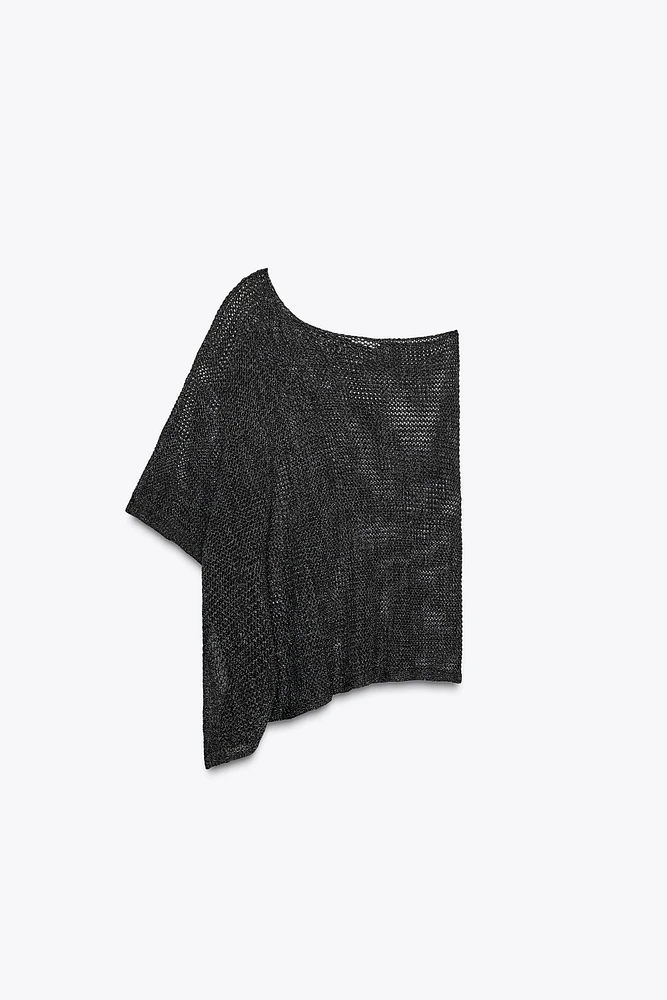 CAPE EN MAILLE COUPÉE FIL MÉTALLISÉ