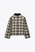 PLAID CAPE JACKET