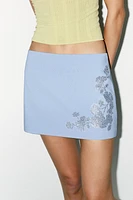 RHINESTONE MINI SKIRT