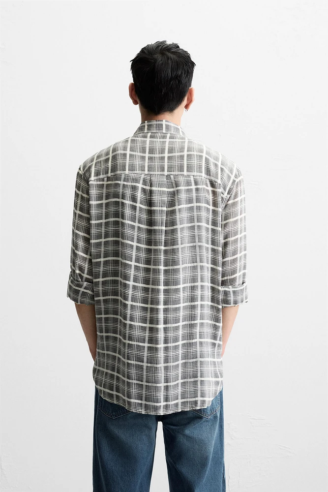 CHEMISE FLUIDE À CARREAUX