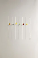 LOT PAILLES VERRE RECYCLABLE FIGURES FRUITS (LOT DE 6)