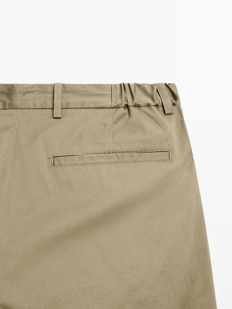Pantalon tapered fit en coton mélangé