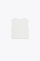 EMBROIDERED INTERLOCK TOP