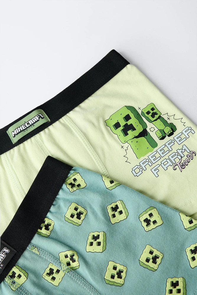 6-14 ANS/ LOT DE DEUX BOXERS MINECRAFT © MOJANG AB. ™
