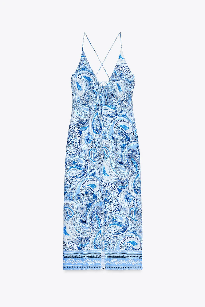 KNOT PRINT MIDI DRESS