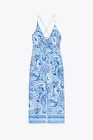KNOT PRINT MIDI DRESS