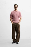 RIB KNIT POLO SHIRT
