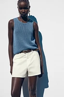 PLEATED SHORTS WITH BELT