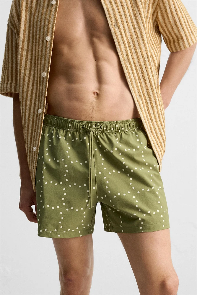 ABSTRACT PRINT MID-LENGTH SWIMSUIT
