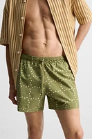 ABSTRACT PRINT MID-LENGTH SWIMSUIT