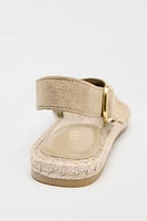 SPLIT LEATHER BRAIDED SLINGBACKS