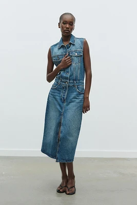 Z1975 SLEEVELESS DENIM MIDI DRESS