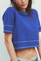 TOPSTITCH KNIT TOP