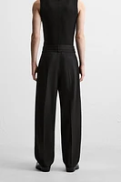 PLEATED BELTED PANTS