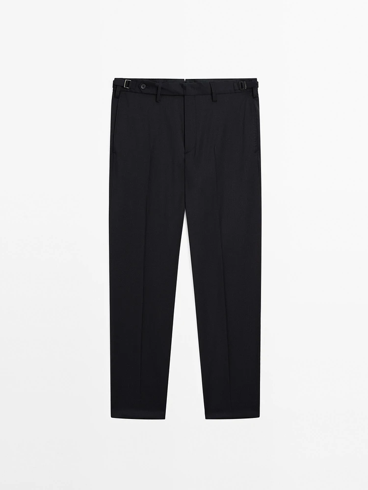 Pantalon habillé en laine mélangée