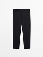 Pantalon habillé en laine mélangée