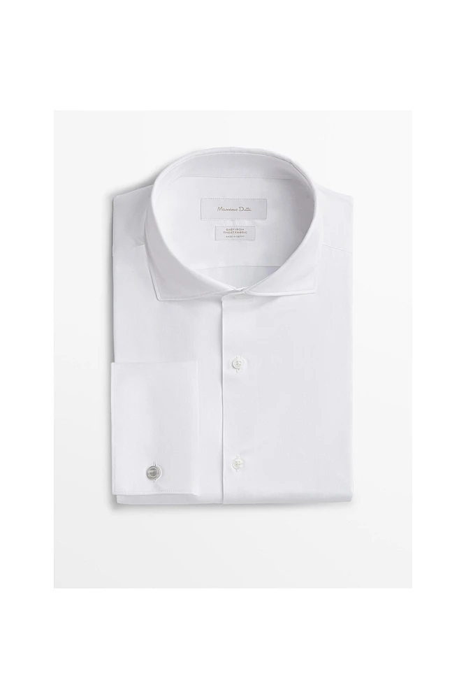 Chemise slim doubles poignets en coton