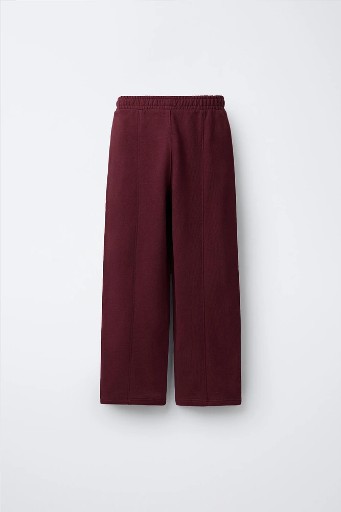 PLUSH TEXT STRAIGHT CUT PANTS