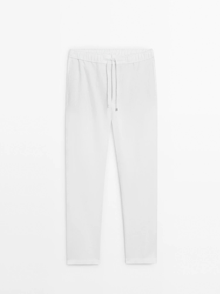 Pantalon jogging 100 % lin