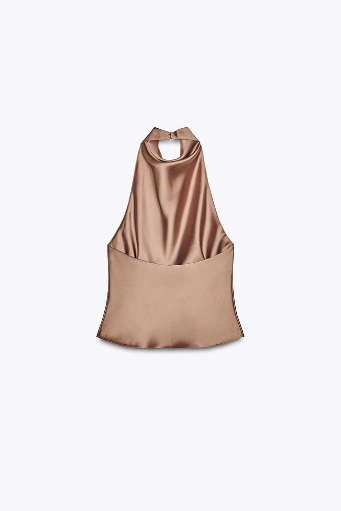 TOP HALTER SATINÉ