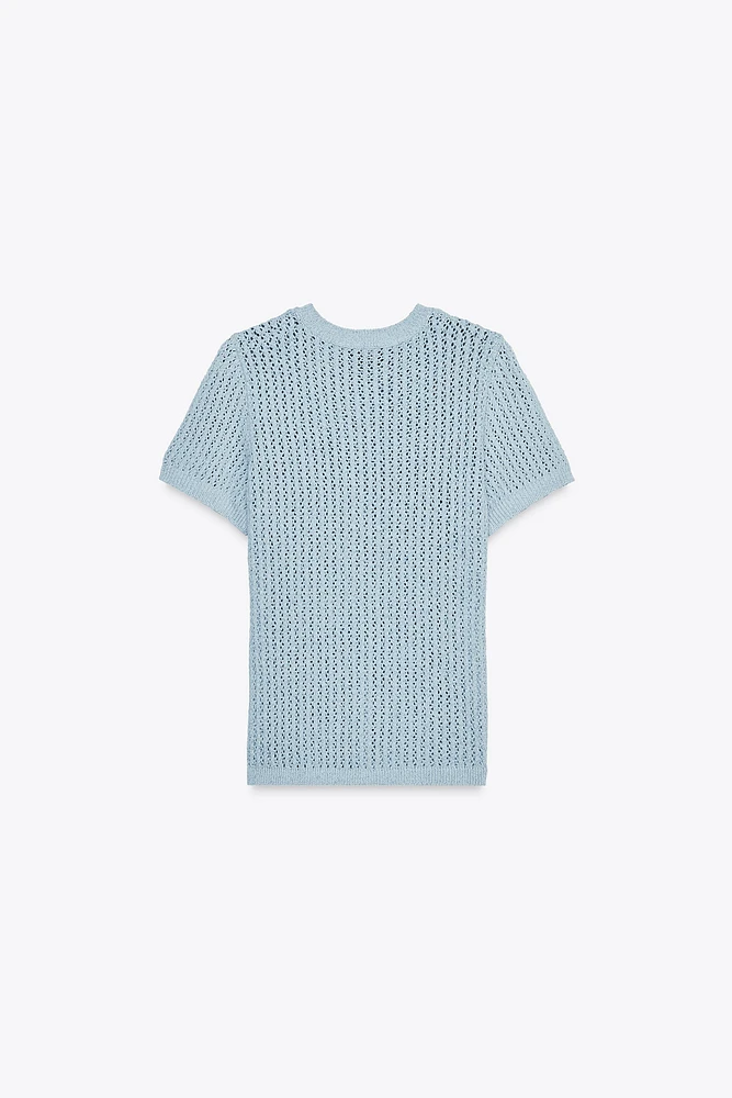 TOP EN MAILLE POINTELLE