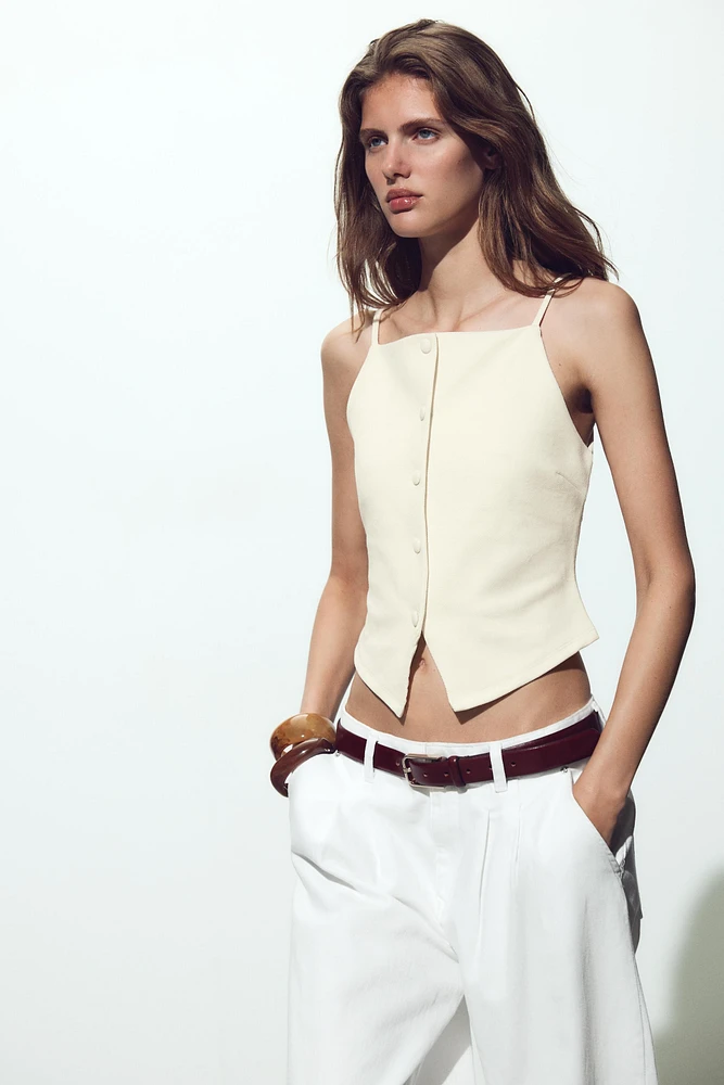 BUTTONED VEST TOP