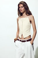 BUTTONED VEST TOP