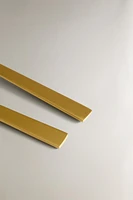 LOT DE 2 DE COUVERTS À SALADE EN ACIER DORÉ