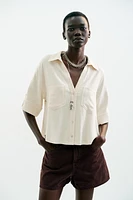 SHORT LINEN SHIRT