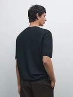 100% cotton short sleeve knit sweater