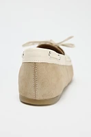 MOCASSINS COMBINÉS À LACETS EN DAIM