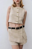 SHORT TEXTURED WAISTCOAT