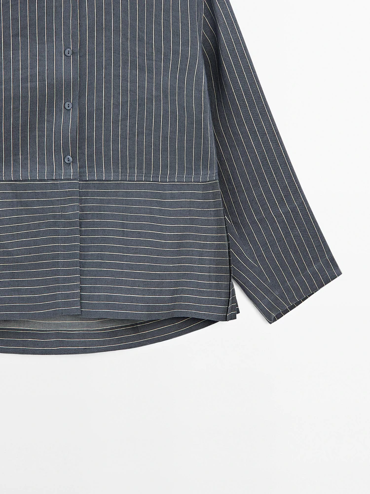 Striped linen blend shirt