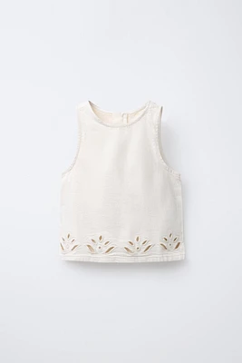 TOP EN DENIM BRODÉ
