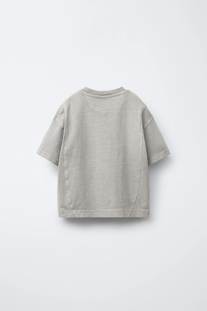 T-SHIRT TEINT EN PIÈCE LOGO BRODÉ