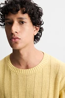 100% LINEN RIBBED SWEATER