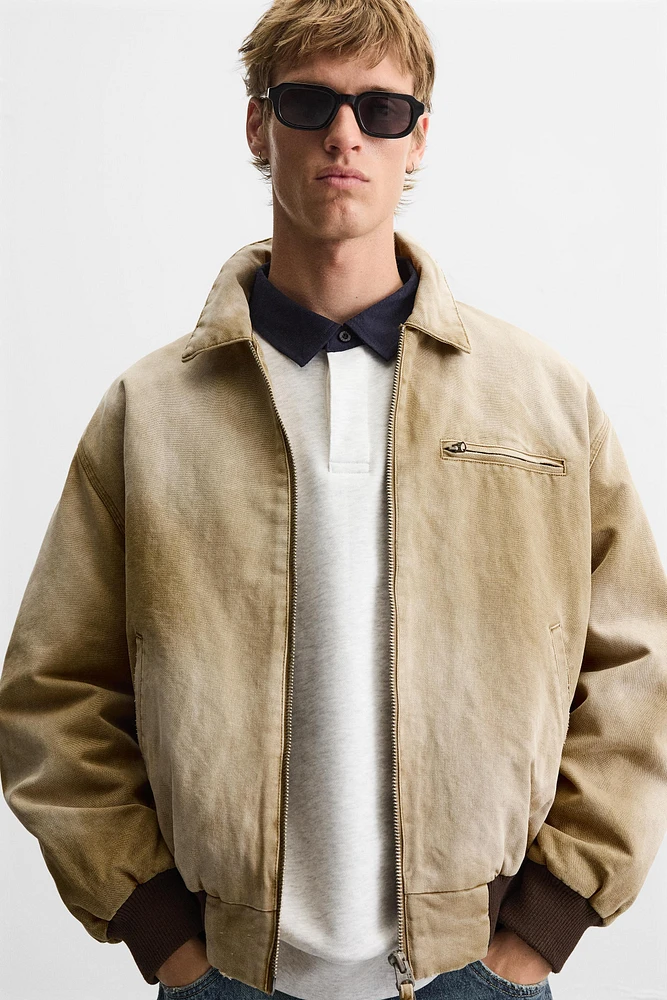 BLOUSON BOMBER DÉLAVÉ