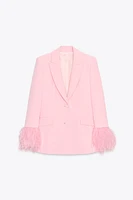 BLAZER MANCHES PLUMES