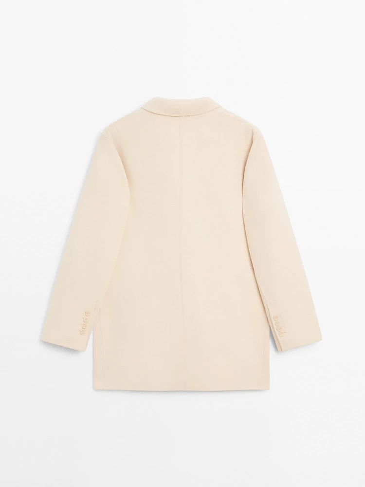Manteau laine à col montant