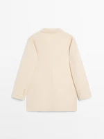 Manteau laine à col montant