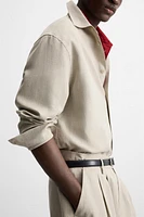 LINEN TEXTURED OVERSHIRT