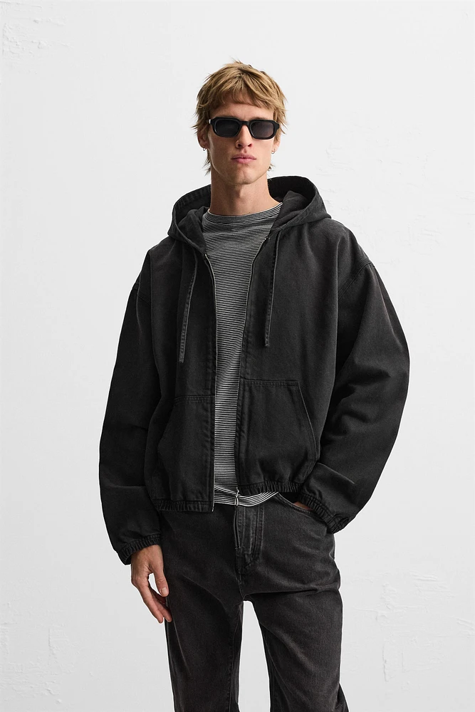 HOODED DENIM JACKET