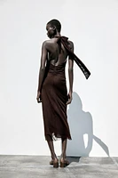 ROBE TULLE HALTER DRAPÉE