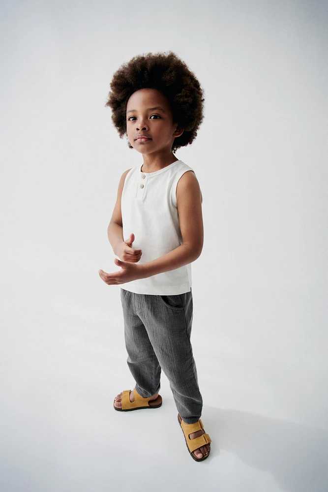 PANTALON BAGGY EN MATIÈRES VARIÉES