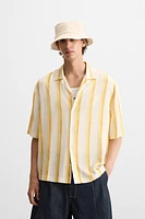 CHEMISE RAYURES VISCOSE ET LIN