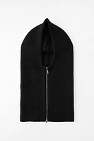 RIBBED BALACLAVA WITH ZIPPER