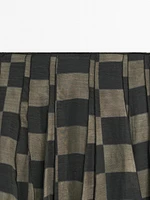 Flowing check midi skirt